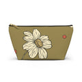 Floral Daisy Accessory Pouch with T‑Bottom - Makeup & Travel Organizer