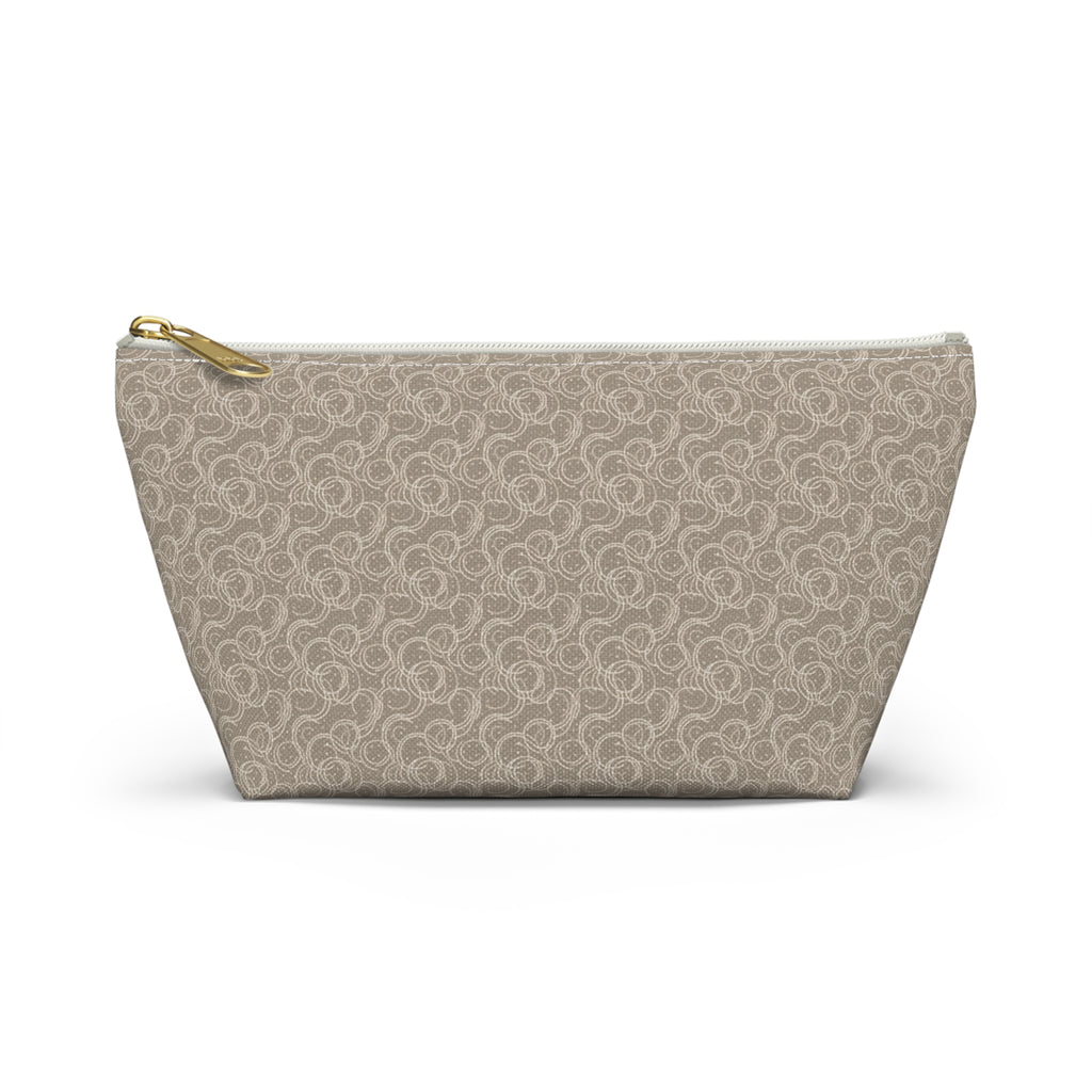 Cocoa Luxe Accessory Pouch with T‑Bottom - Makeup & Travel Cosmetic Bag