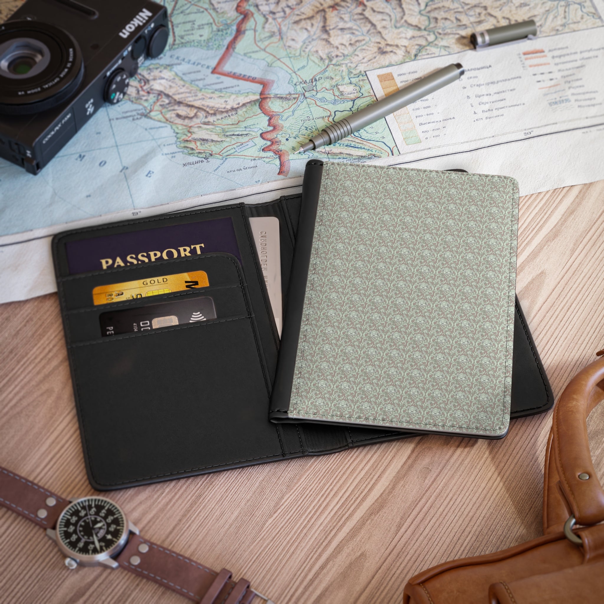 Espresso Earth Passport Cover — Travel Wallet