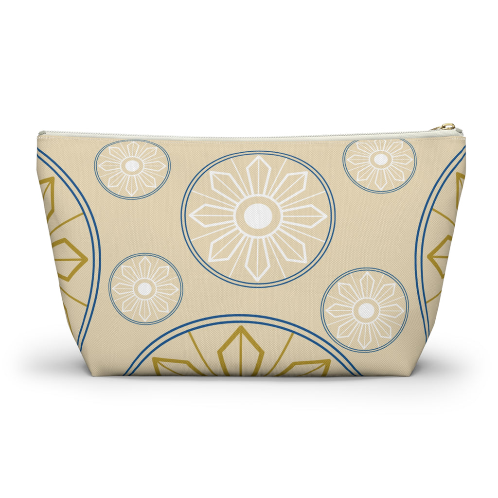 Boho Sunburst Accessory Pouch with T‑Bottom -  Makeup & Travel Organzier