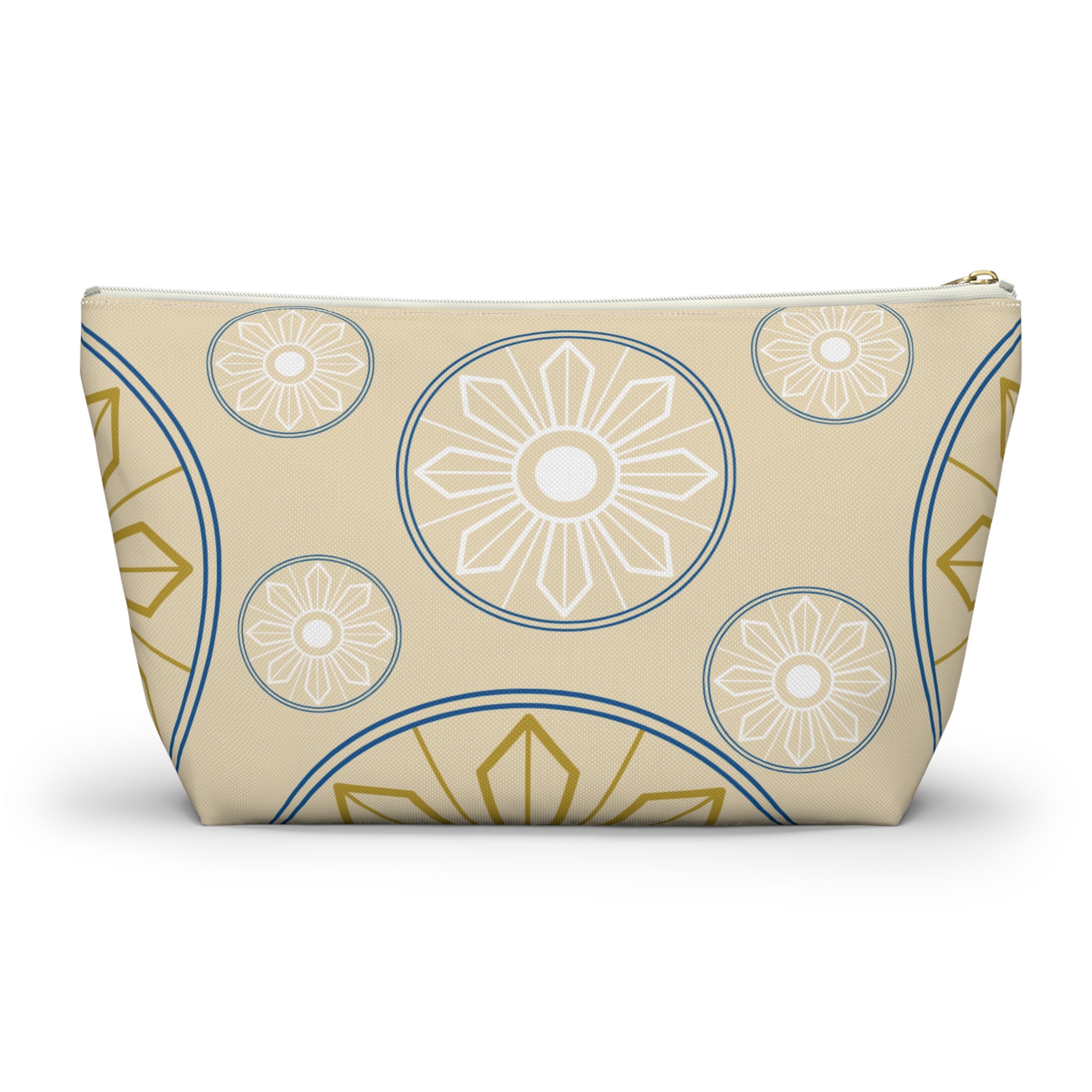 Boho Sunburst Accessory Pouch with T‑Bottom -  Makeup & Travel Organzier