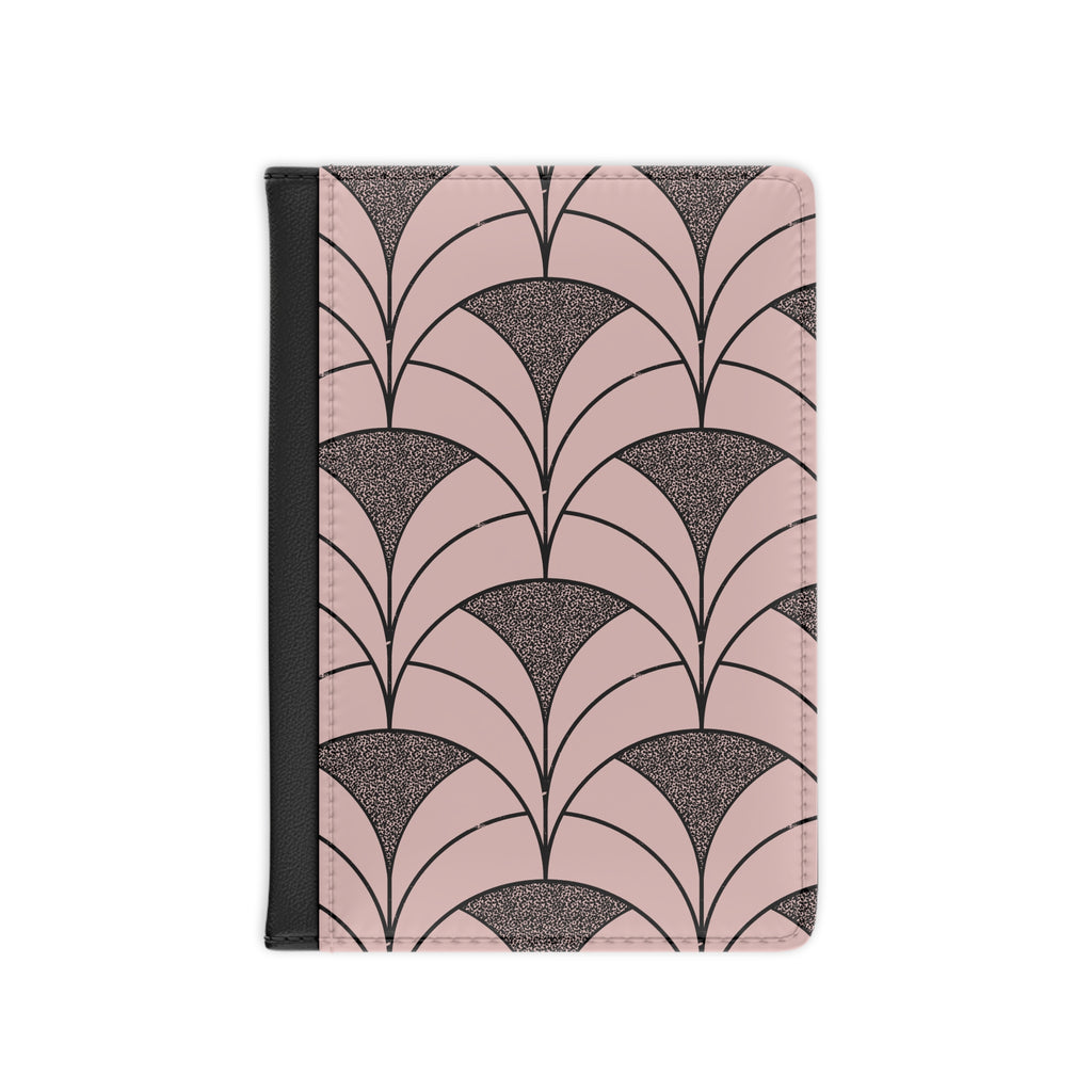 Art Deco Pink Fan Passport Cover — Travel Wallet