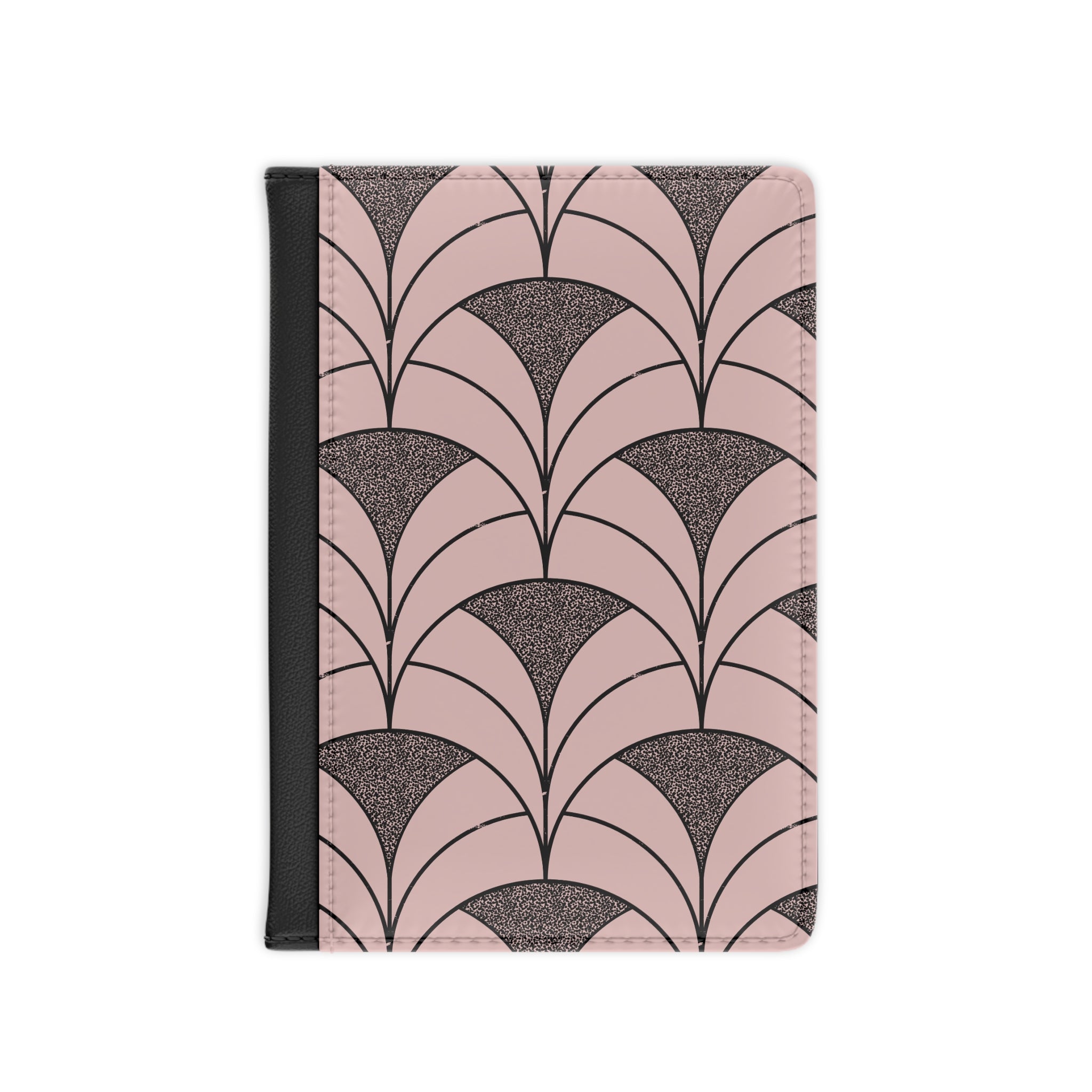 Art Deco Pink Fan Passport Cover — Travel Wallet