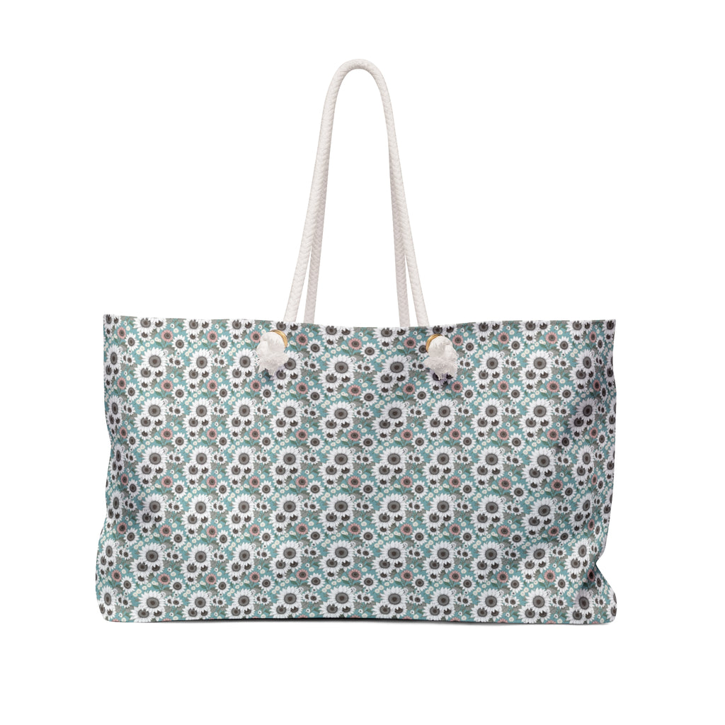 Teal Daisy Floral Weekender Bag - Travel & Getaway
