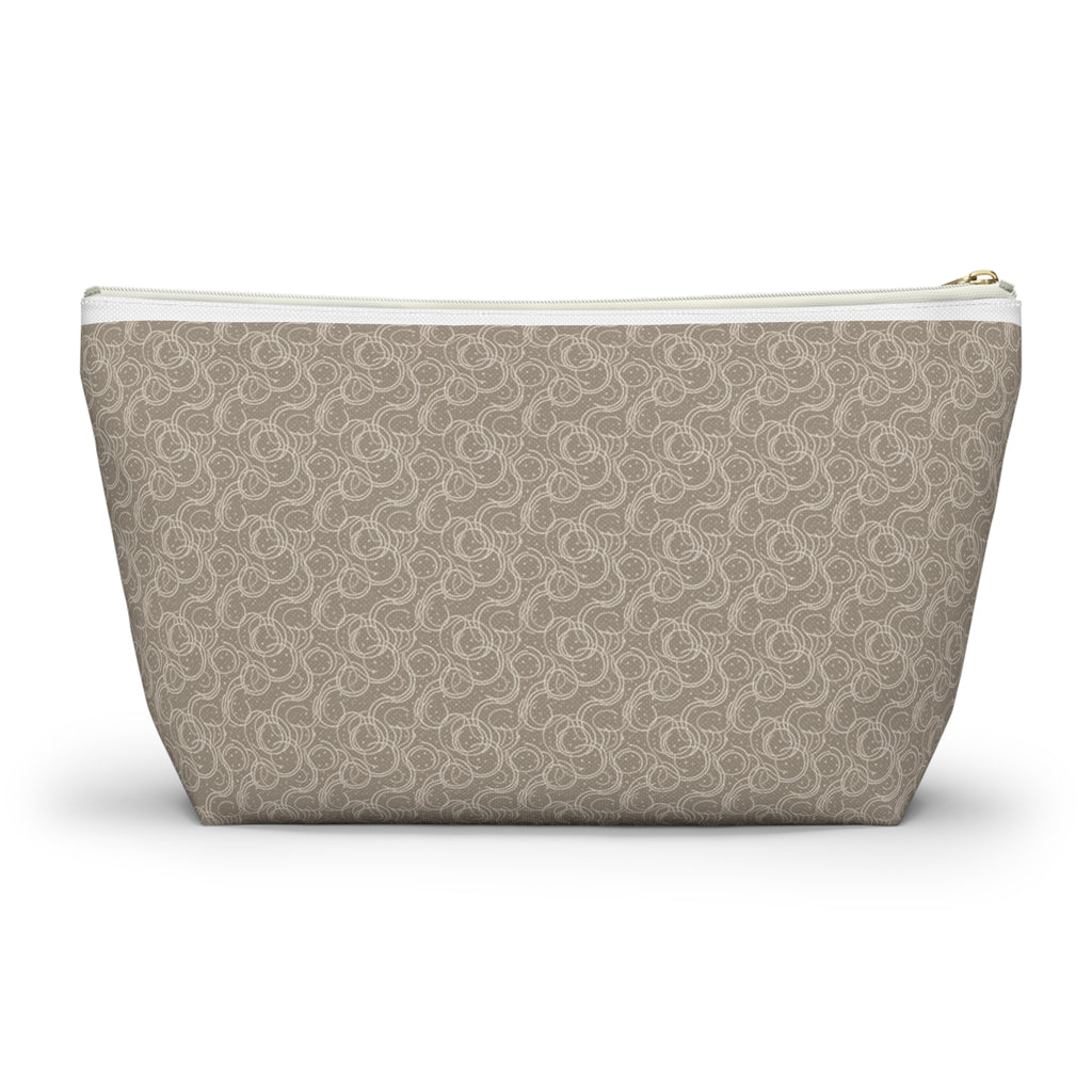Cocoa Luxe Accessory Pouch with T‑Bottom - Makeup & Travel Cosmetic Bag