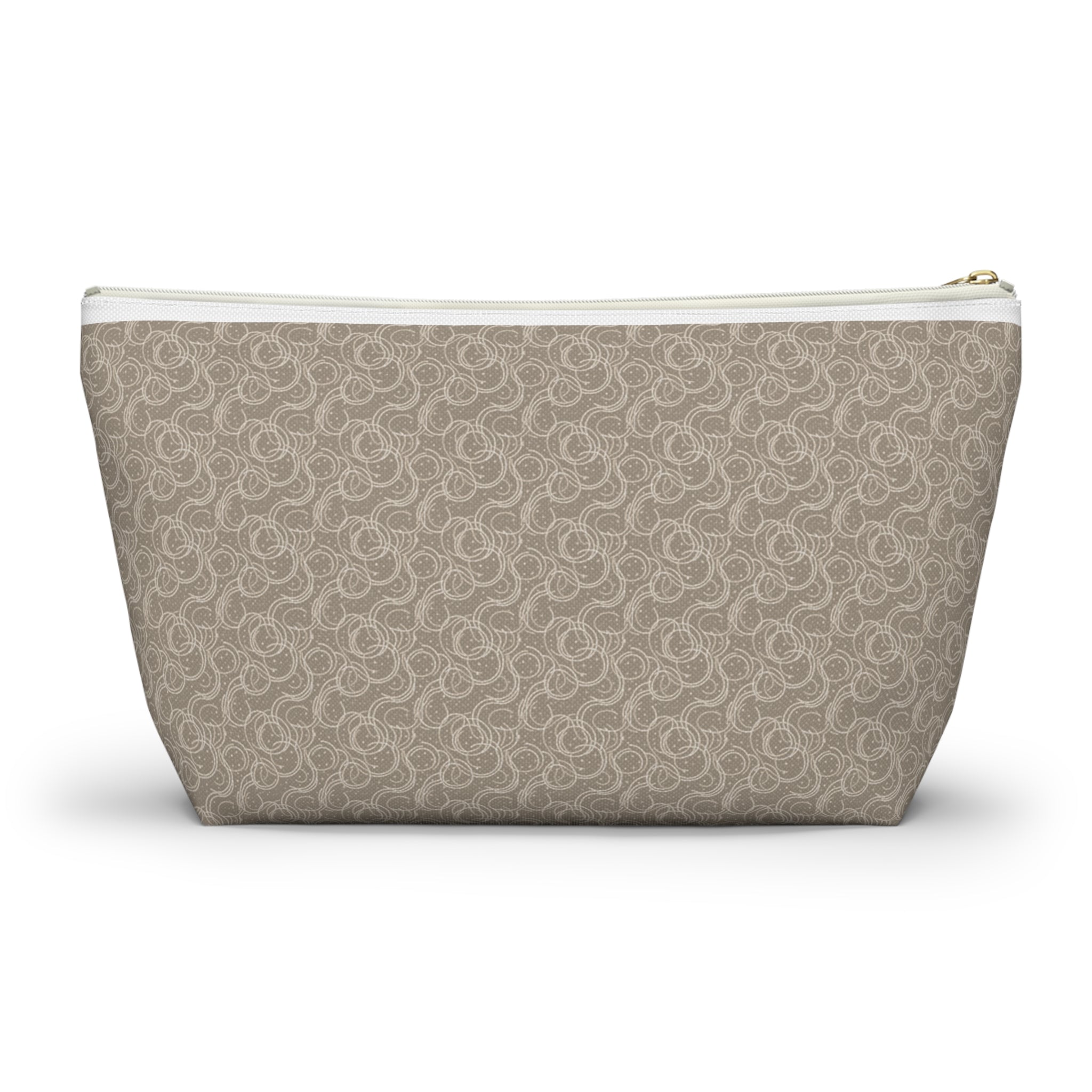 Cocoa Luxe Accessory Pouch with T‑Bottom - Makeup & Travel Cosmetic Bag