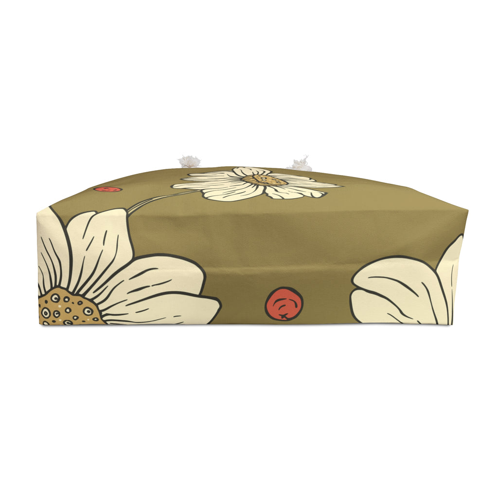 Olive Daisy & Ladybug Weekender Bag with T-Bottom - Makeup & Travel Organizer
