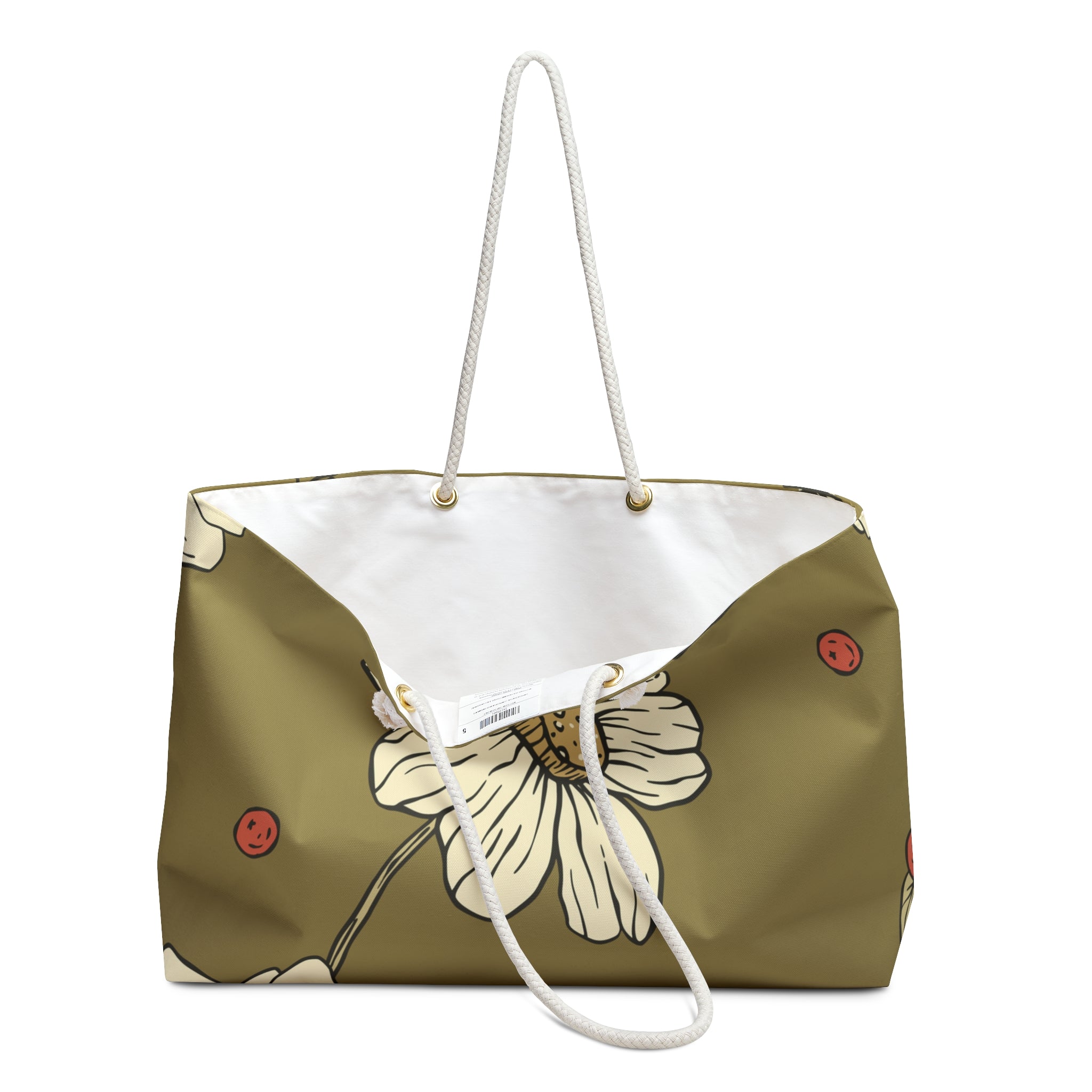 Olive Daisy & Ladybug Weekender Bag with T-Bottom - Makeup & Travel Organizer