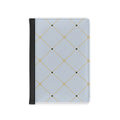 Elegant Light Blue and Gold Lattice Passport Cover — Travel Wallet