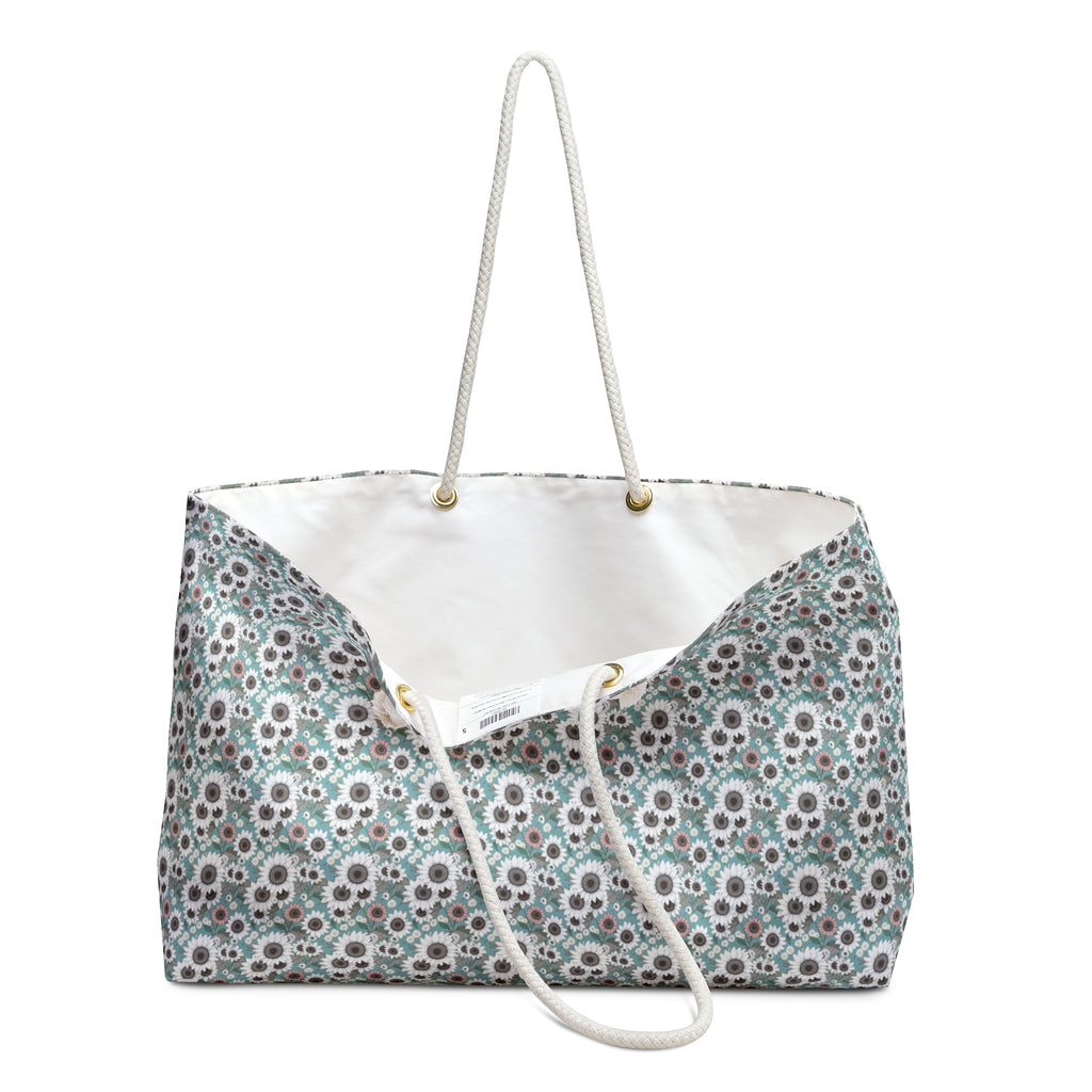 Teal Daisy Floral Weekender Bag - Travel & Getaway