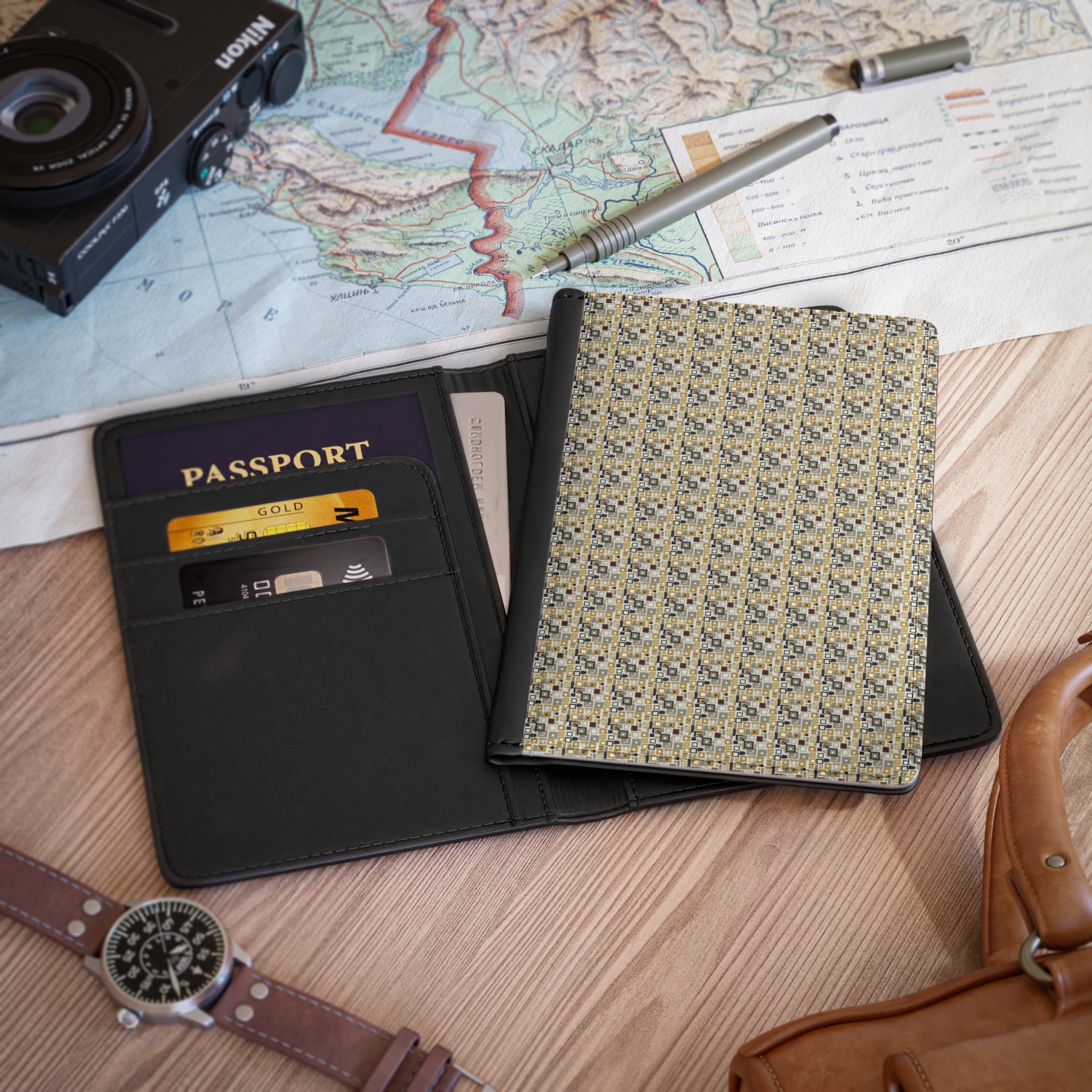 Brown Mirage Passport Cover — Travel Wallet