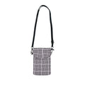 Black & Pink Geometric Grid Cell Phone Bag with Adjustable Strap - Travel & Getaway Accessory