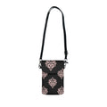 Damask Floral Crossbody Cell Phone Bag with Adjustable Strap - Travel & Getaway Accessory