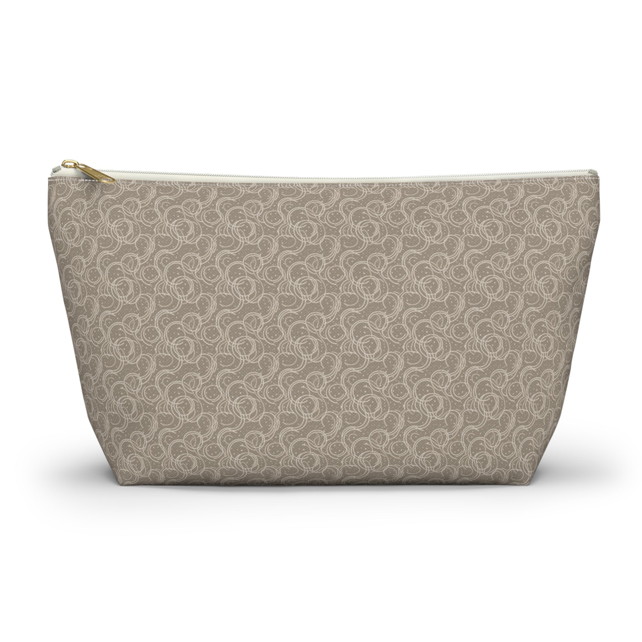 Cocoa Luxe Accessory Pouch with T‑Bottom - Makeup & Travel Cosmetic Bag