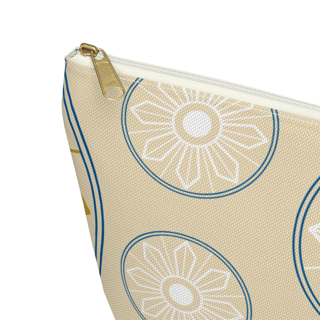 Boho Sunburst Accessory Pouch with T‑Bottom -  Makeup & Travel Organzier