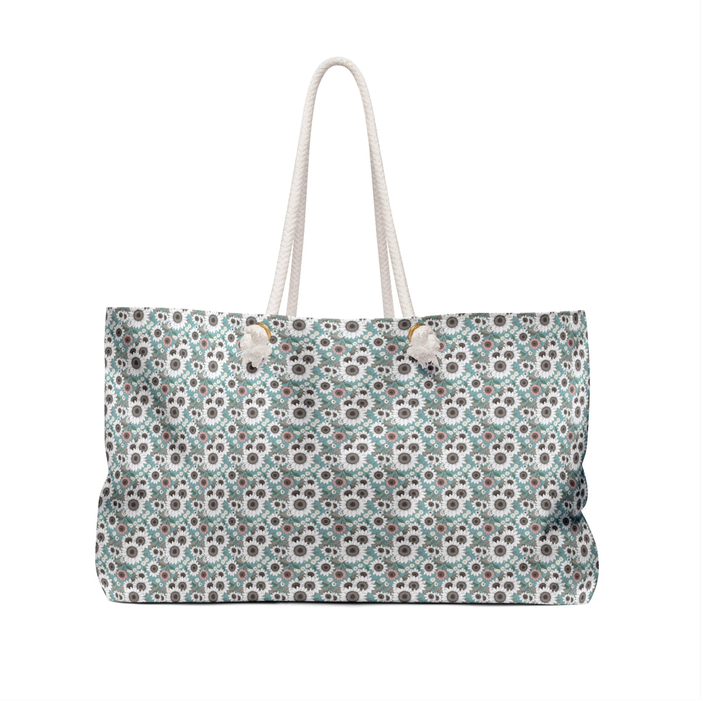 Teal Daisy Floral Weekender Bag - Travel & Getaway