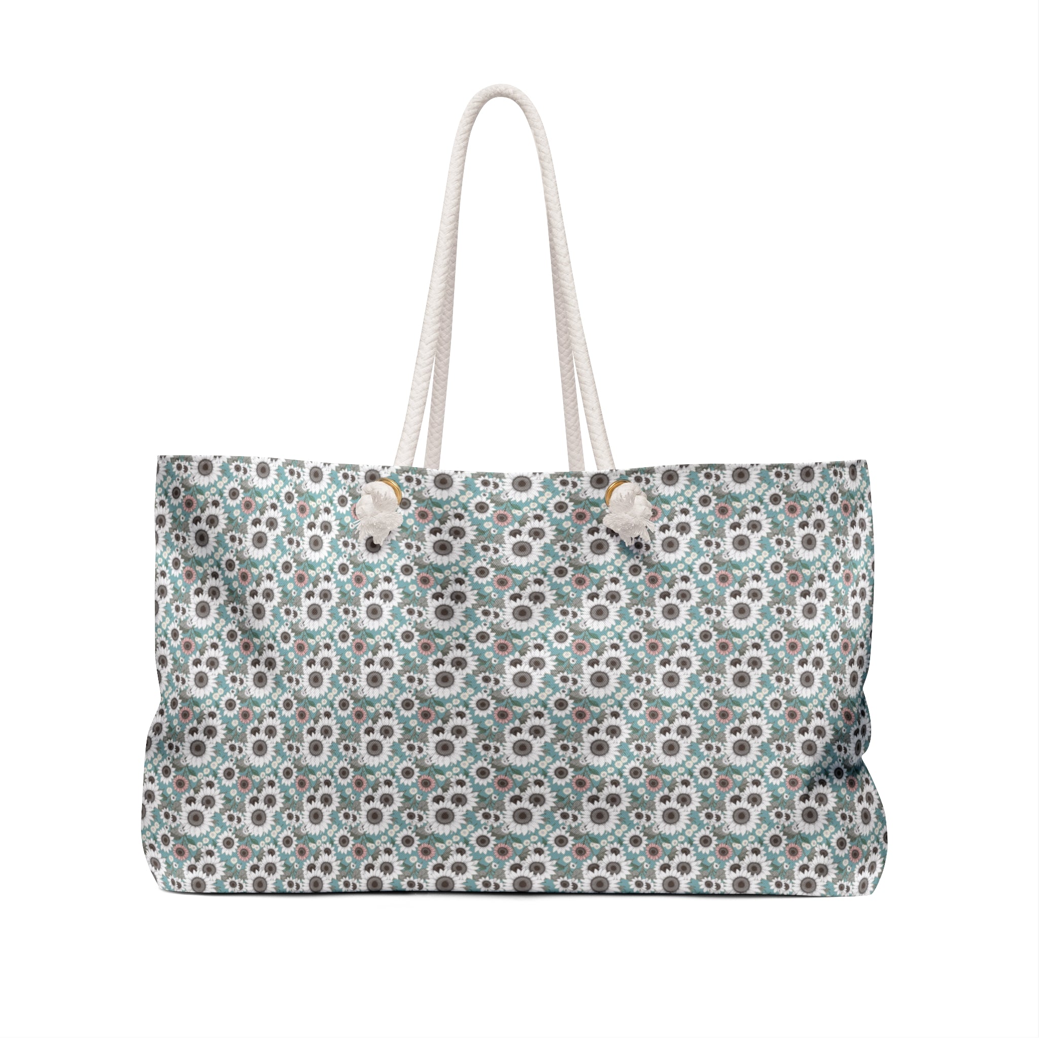 Teal Daisy Floral Weekender Bag - Travel & Getaway