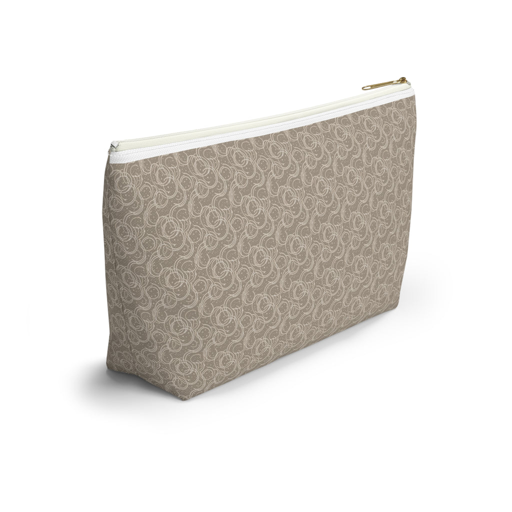 Cocoa Luxe Accessory Pouch with T‑Bottom - Makeup & Travel Cosmetic Bag