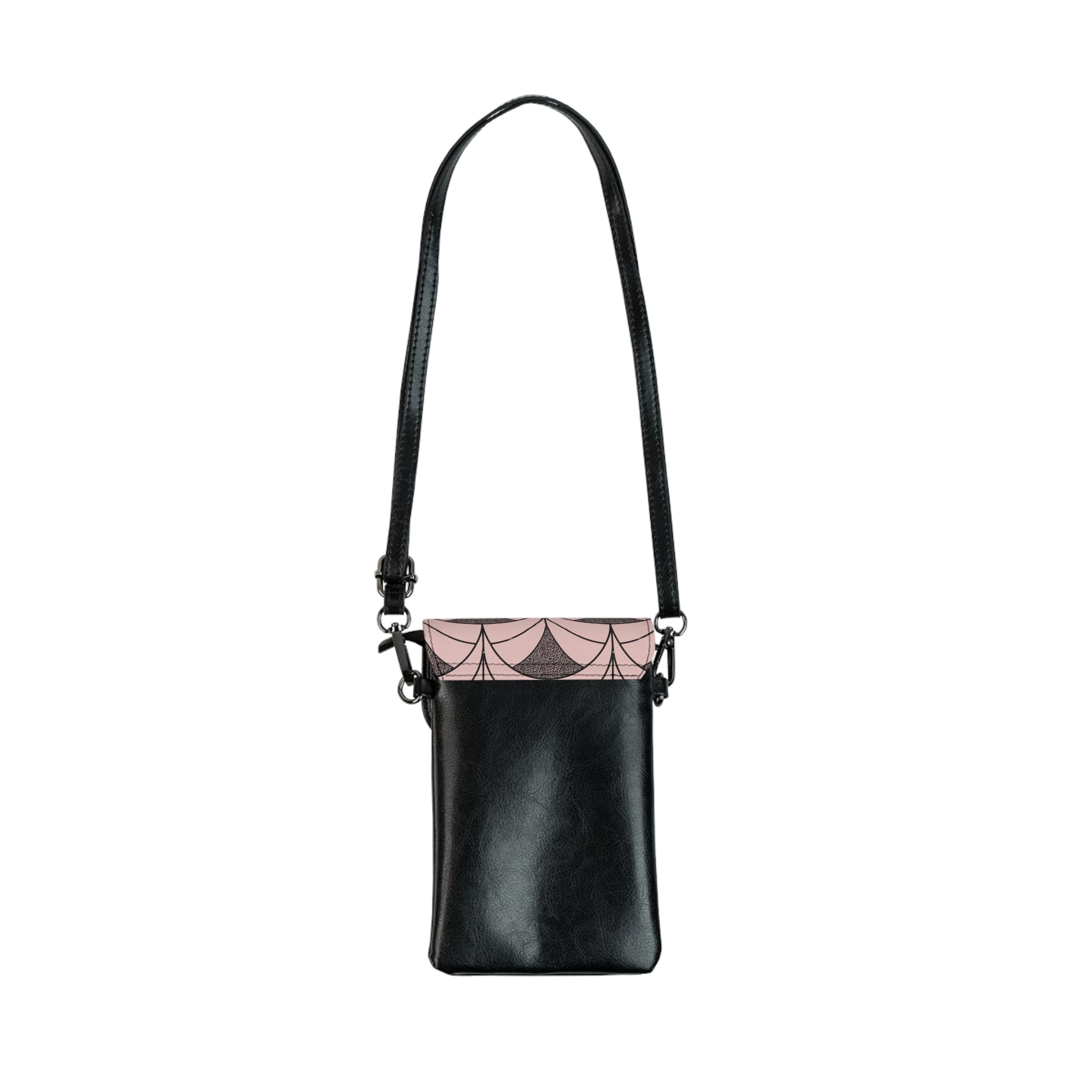 Pink Art Deco Crossbody Cellphone Phone Bag with Adjustable Strap - Travel & Getaway Accessory